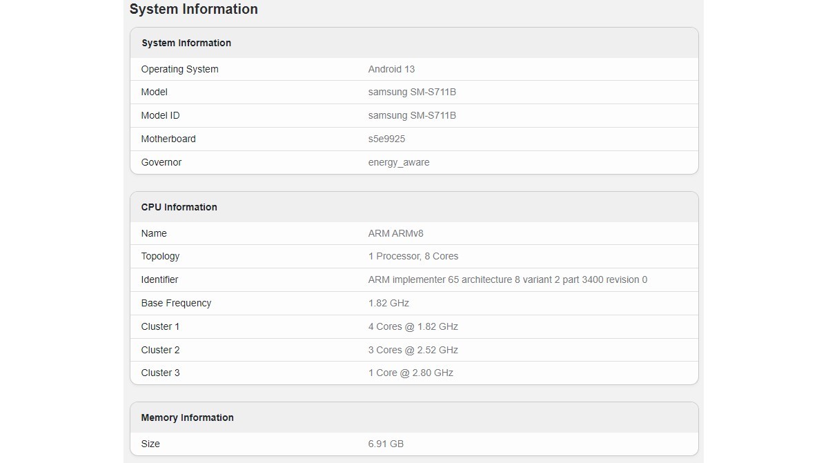 Samsung Galaxy S23 FE รัน Geekbench ยืนยัน Exynos 2200 บนเครื่อง