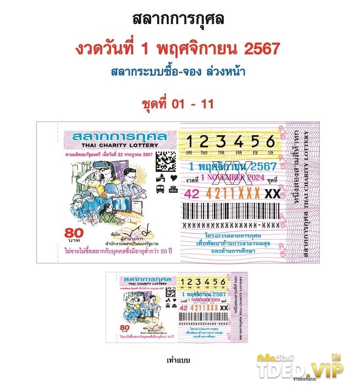 แปลปกสลากการกุศล งวด 1/11/67